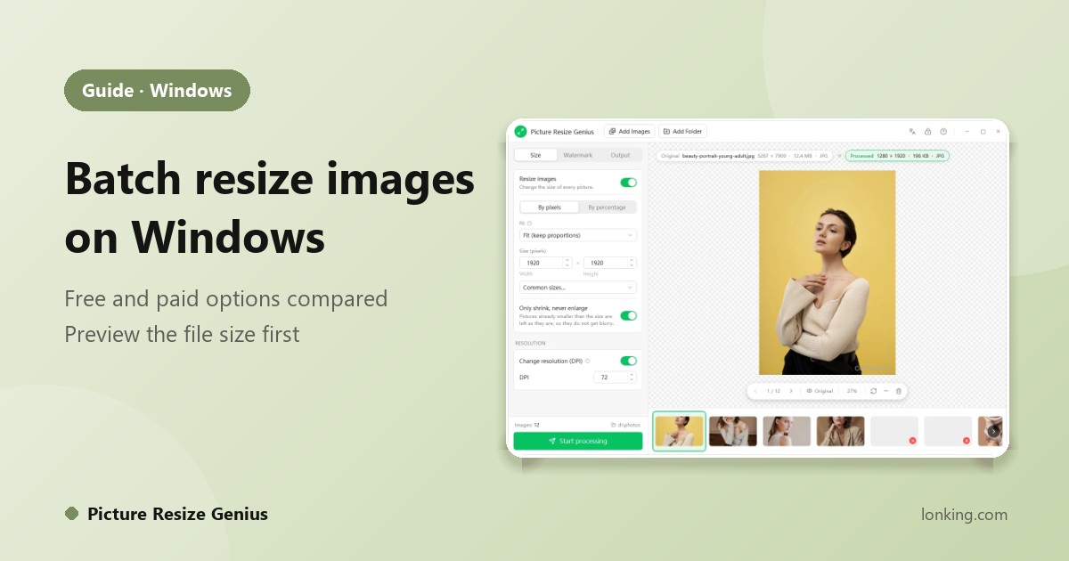 How to Batch Resize Images on Windows 11 and 10: Free and Paid Ways Compared