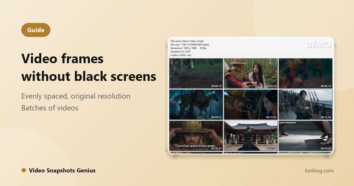 How to Capture Frames from a Video Without Black Screens, in Batches