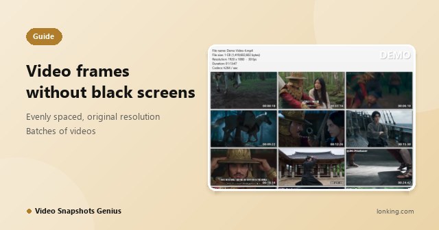 How to Capture Frames from a Video Without Black Screens, in Batches