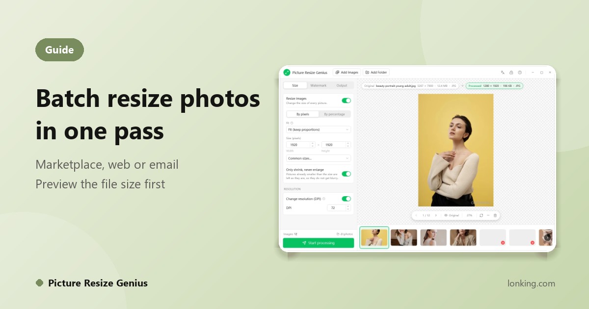 How to Batch Resize Photos for a Marketplace, Your Website or Email in One Pass