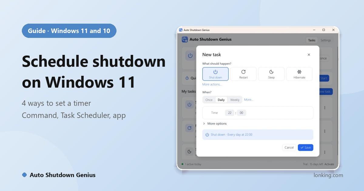 How to Schedule Shutdown on Windows 11 and 10: 4 Ways to Set a Shutdown Timer