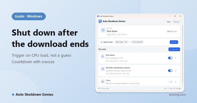 How to Shut Down Your PC After a Download or Render Finishes, Without Guessing the Time